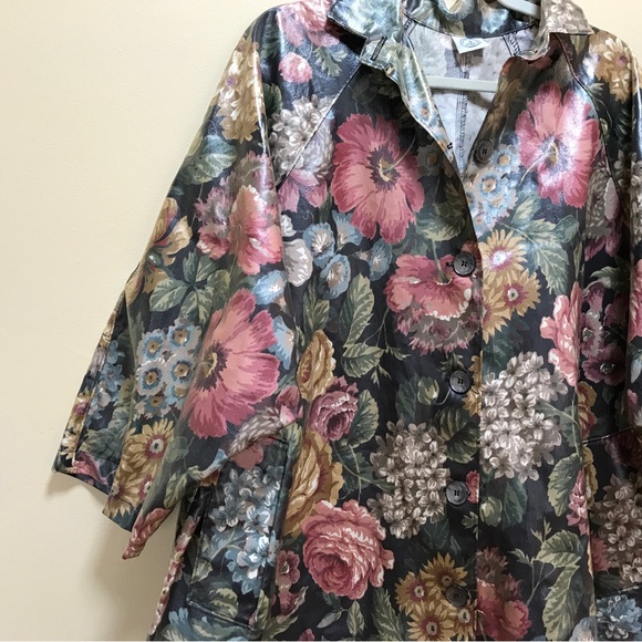 Nordic House Designs cotton Floral Trench Coat (XL) - Picture 2 of 9